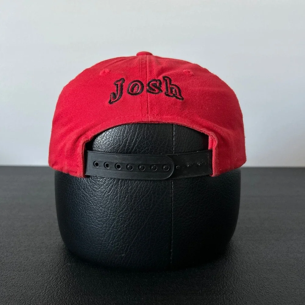 Vintage Chicago Bulls Hat Cap Snap Back Adjustable YOUTH Red Black Josh NBA